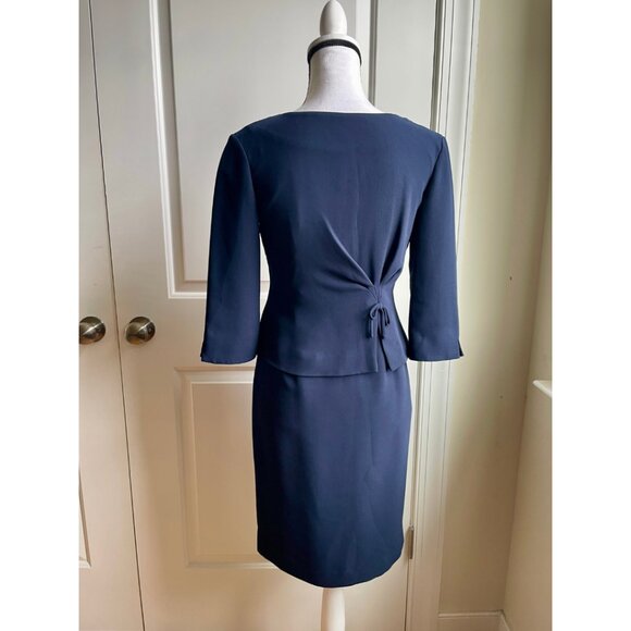 David Warren Petites Navy Skirt Suit - Size 2P - Picture 3 of 7